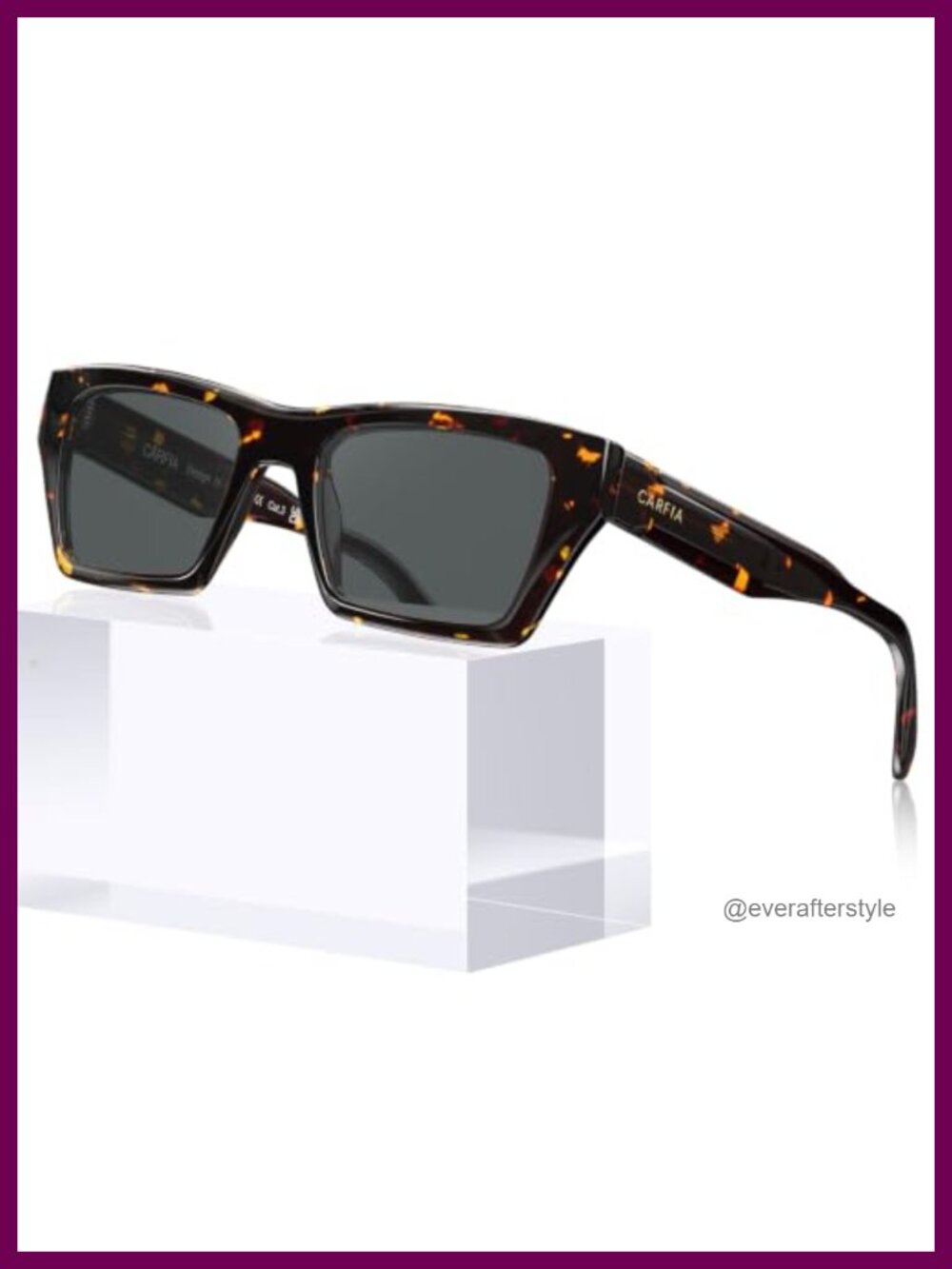 Square Cat-Eye Polarized Sunglasses Italian Acetate UV400 Women's Eyewear